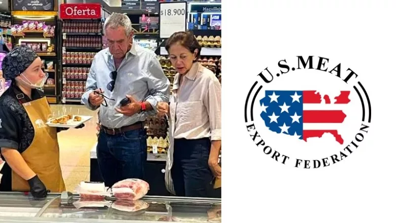 Tasting team member samples and introduces two products