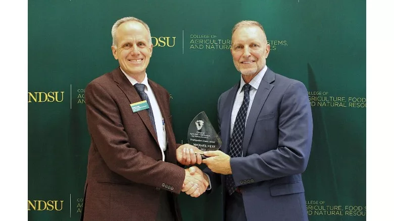 Michael Uetz receives the 2025 NDSU College of Agriculture, Food Systems, and Natural Resources Distinguished Alumni Award