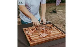Cargill chef cuts up New York Strip Steaks