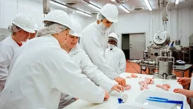 Students in the UNL Meat Science Club participate in a Sausage Making 101 course in the Animal Science Complex in February 2022.