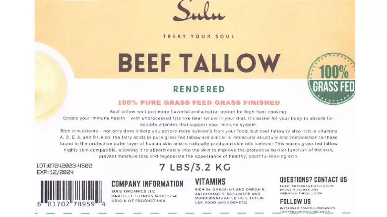 Recalled beef tallow