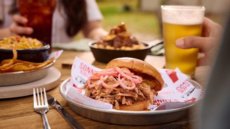 Summer menu, featuring the Tennessee Vinegar Pork Sandwich