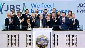 Alongside company leadership, JBS founder rings the bell at the NYSE