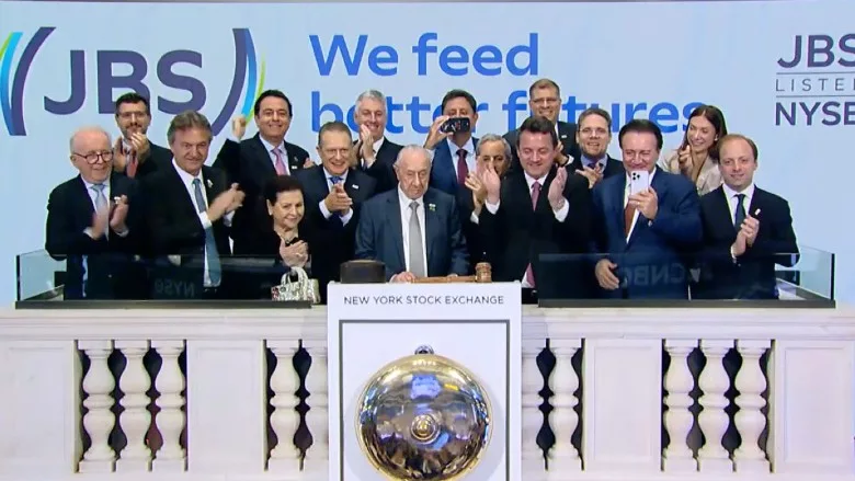 Alongside company leadership, JBS founder rings the bell at the NYSE