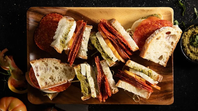 Columbus Uncured Pepperoni on sandwiches