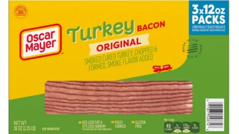 Recalled turkey bacon product