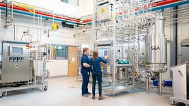 Bioreactor systems inside GEA's Janesville technology center, helping bridge the gap between innovation and commercial production.
