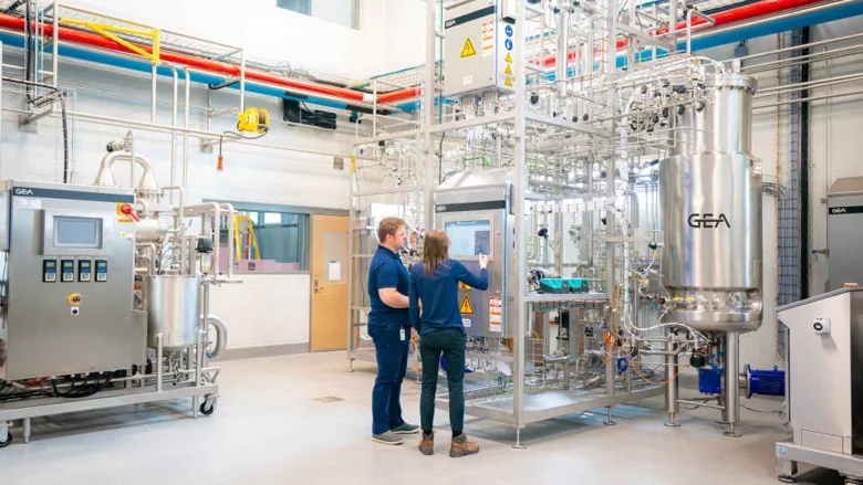 Bioreactor systems inside GEA's Janesville technology center, helping bridge the gap between innovation and commercial production.