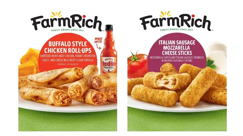 Buffalo Style Chicken Roll-Ups and Italian Sausage Mozzarella Cheese Sticks