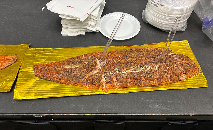 Peppered smoked salmon