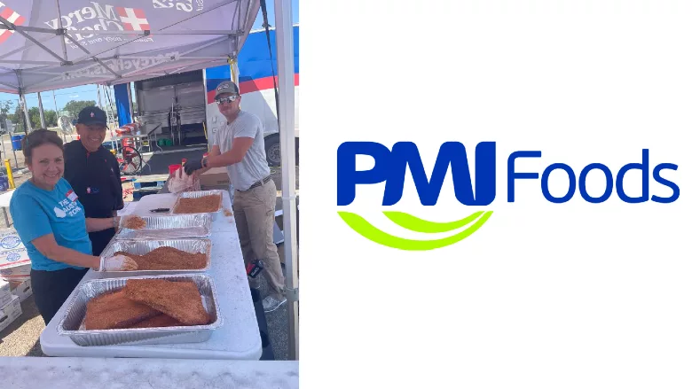 Mercy Chefs volunteers prepare PMI Foods short ribs for flood victims and first responders.