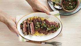 Strip steak with chimichurri