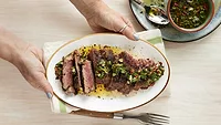 Strip steak with chimichurri