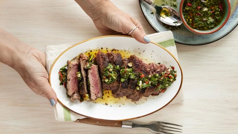 Strip steak with chimichurri