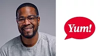 Sean Tresvant headshot with Yum Brands logo