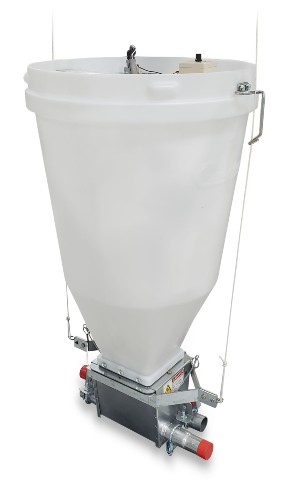 Plastic feed line hoppers