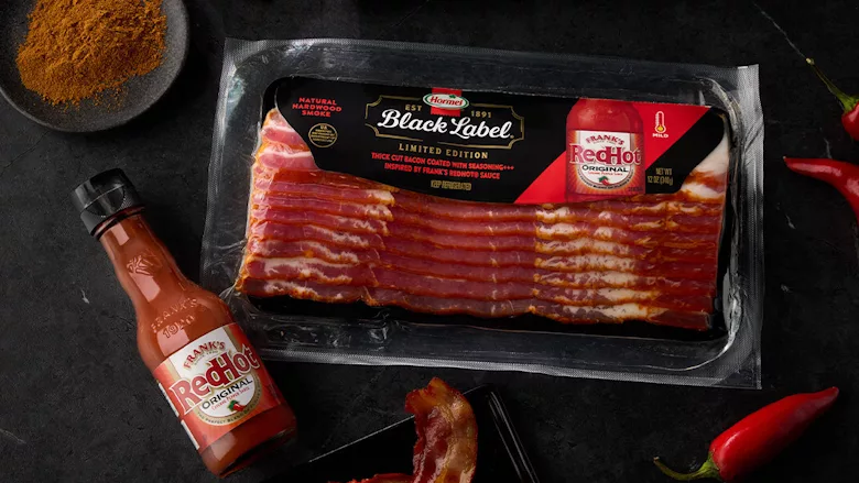 Hormel Frank's RedHot Black Label Bacon