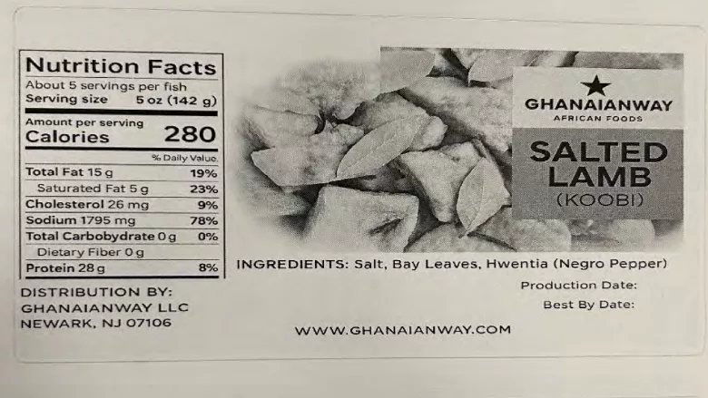 Ghanaianway African Food Salted Lamb (Koobi)