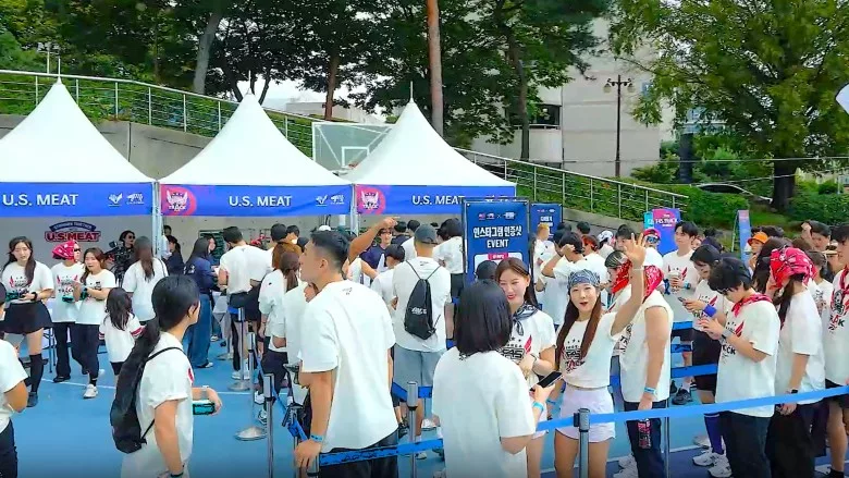 US pork and beef were promoted as “protein-rich supplements” to 2,300 participants at an F45 Track event at Yonsei University’s main stadium in Seoul.