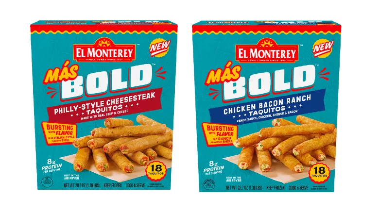 El Monterey Más Bold taquitos in chicken bacon ranch and Philly-style cheesesteak varieties