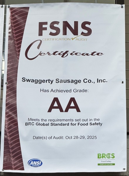 Swaggerty’s Farm celebrates 14 consecutive highest score AA rating in the BRCGS Global Food Safety audit