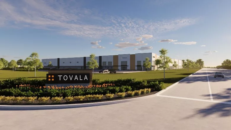 Rendering of Brennan Investment Group’s planned 140,340-square-foot build-to-suit food processing facility for Tovala in Winfield, Ill.