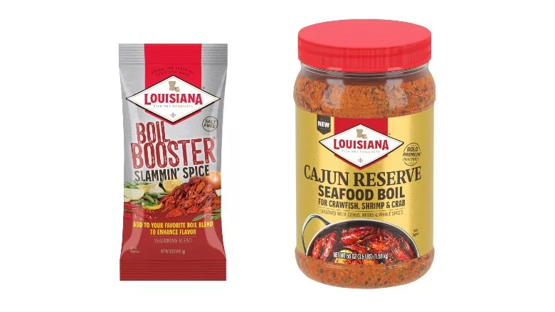 Louisiana Fish Fry Slammin' Spice Boil Booster and Louisiana Fish Fry Cajun Reserve Boil Seasoning