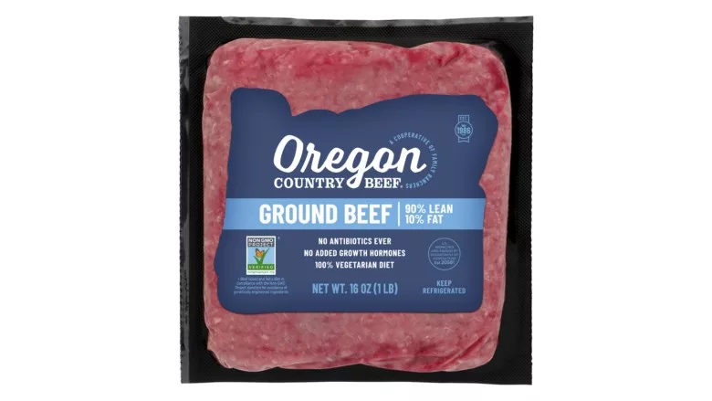 Oregon Country Beef 90/10 ground beef brick pack