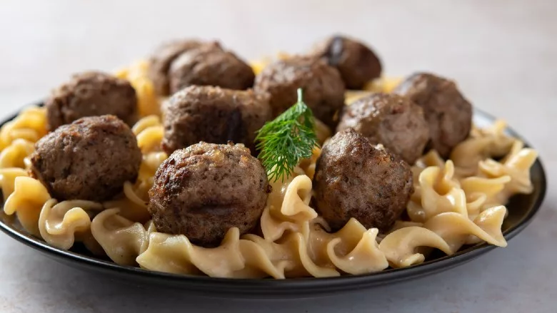 Teton Waters Ranch meatballs on pasta