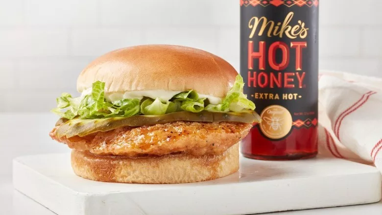 Freddy's Hot Honey Chicken Sandwich made with Mike's Hot Honey