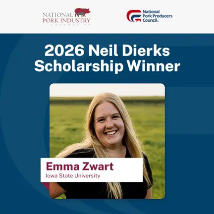 Emma Zwart, the 2026 recipient of the Neil Dierks Scholarship