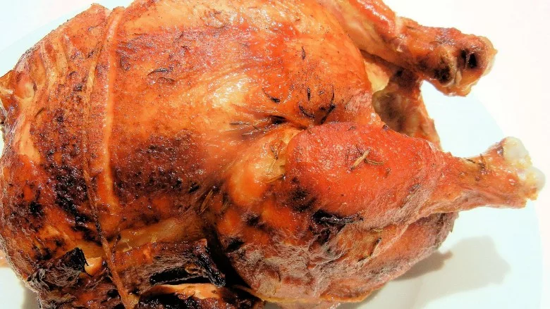 Hot rotisserie chicken