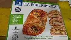 Frozen ready-to-eat turkey stuffed pastry product