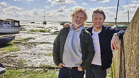 Sea Tales' Bart van Olphen and Jamie Oliver in Leigh-on-Sea, Essex, England