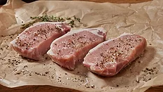 Raw boneless pork loin chops