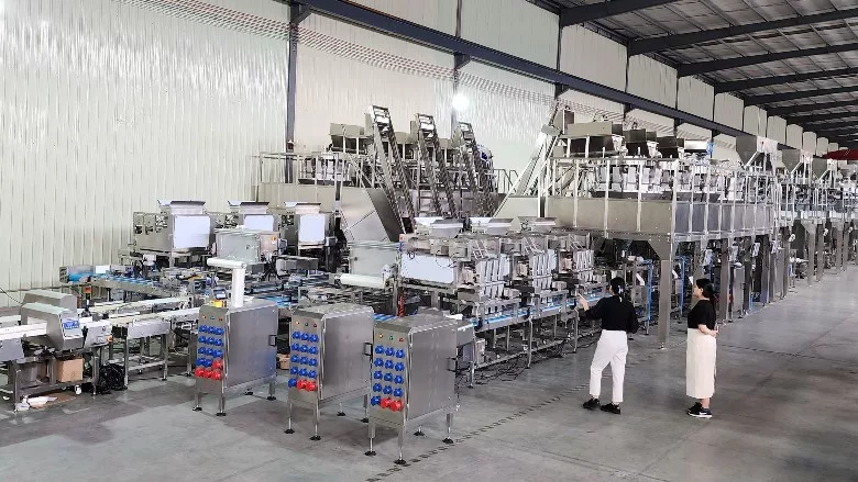 Automated packing line integrating weighing, filling and packaging systems for snack, ready meal and wet pet food manufacturing applications.
