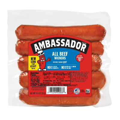 Ambassador beef hot dogs