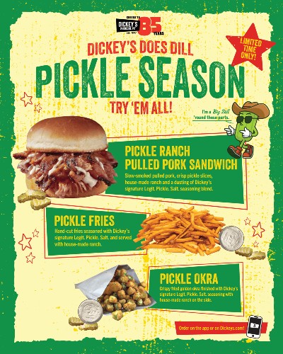 Dickey's Barbecue Pit rolls out pickle-flavored menu items