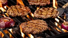 Burgers on the grill