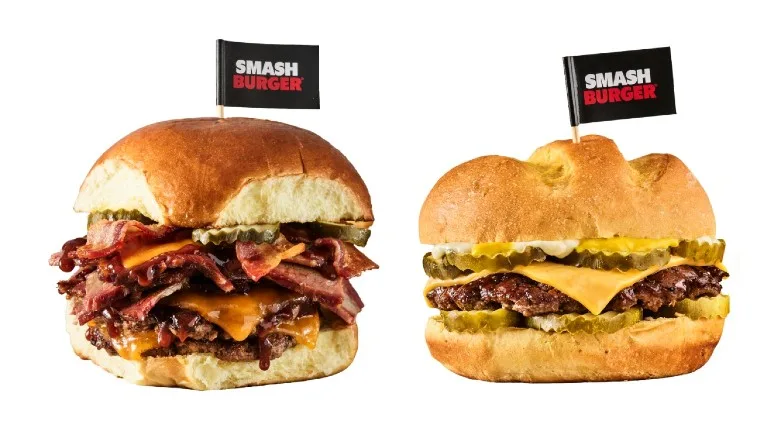 Smashburger summer lineup featuring two smash burgers