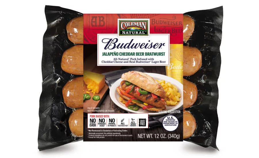 Coleman Budweiser Jalapeno Cheddar Beer Bratwurst