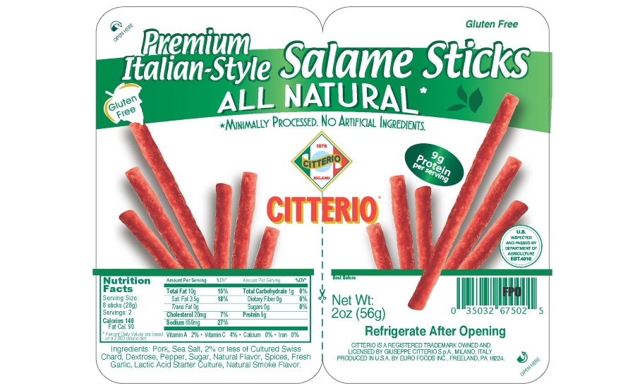 Salame stick products recalled due to possible Salmonella contamination