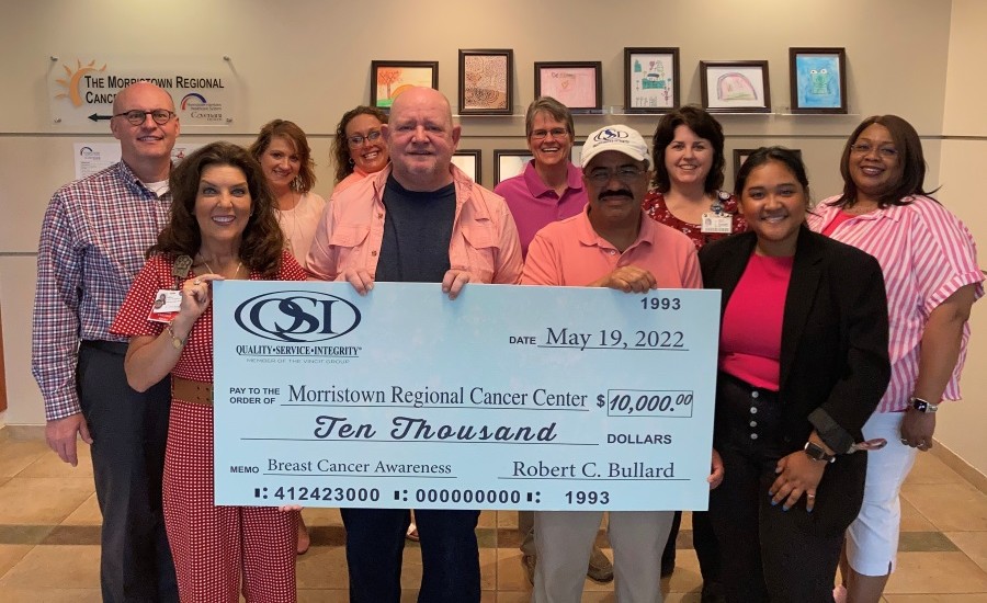 QSI donates to Morristown Regional Cancer Center in honor of breast cancer awareness