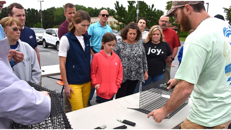 Perdue Associates build oyster cages in support of bay watershed renovation