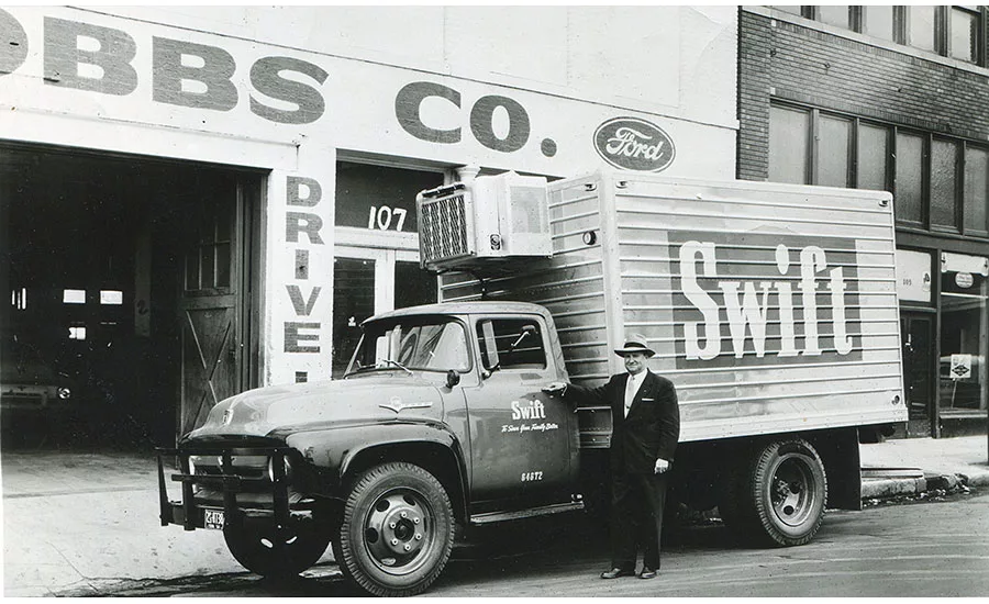 Livestock and meat product transportation changed from railroads to trucking in the 1960s