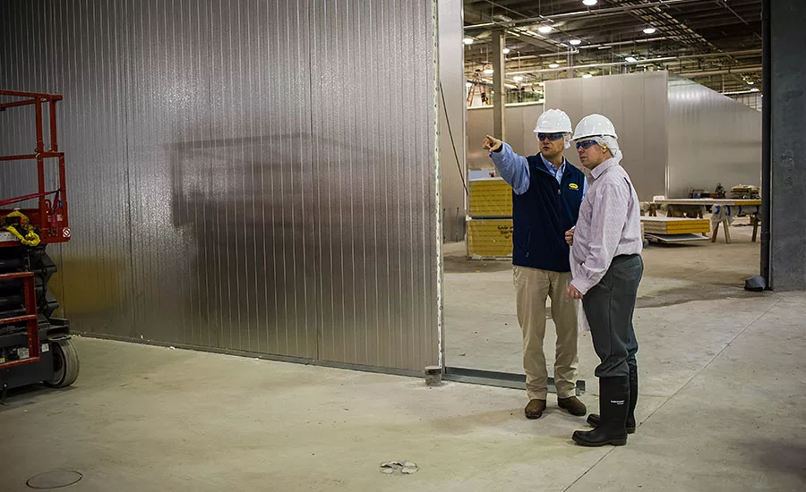 Frank Koekkoek Jr. and Andy Hanacek in the ready-to-eat (RTE) side of Butterball's new further-processing plant
