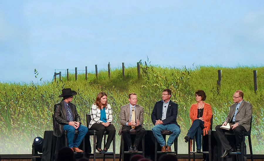 A panel of cattle producers shares their insights with attendees during the Certified Angus Beef (CAB) brandâs annual conference in San Antonio