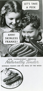 Skinless franks advertisement