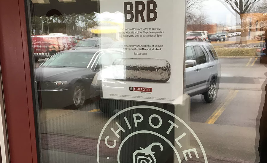 On Feb. 8, Chipotle closed all of its restaurants for a few hours to allow its roughly 60,000 employees to attend a food-safety meeting via a live broadcast