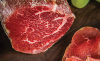 Bresaola is a dry-cured whole-muscle beef cut